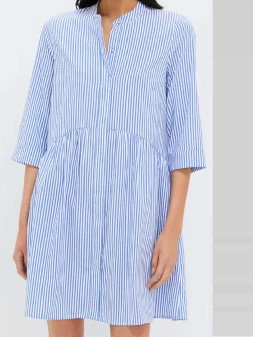 Tuckernuck Royal Stripe Mini Shirt Dress Blue White S